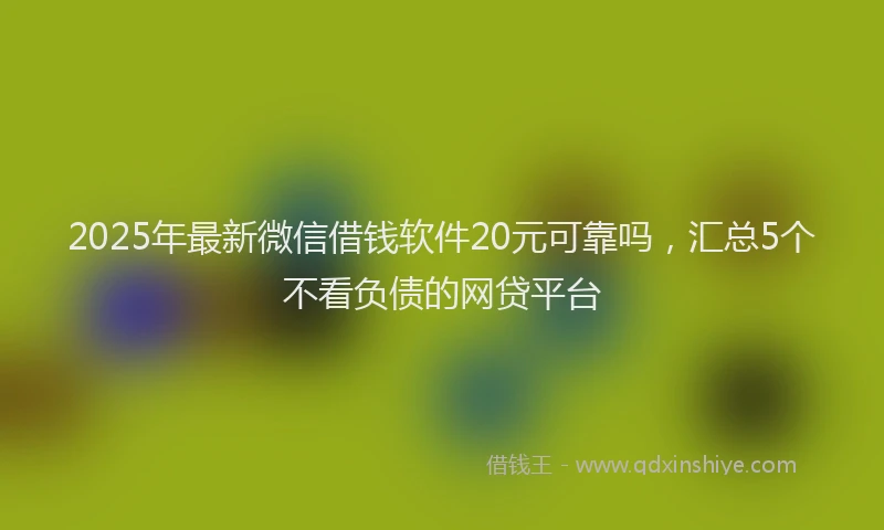 2025年最新微信借钱软件20元可靠吗，汇总5个不看负债的网贷平台