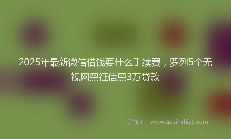 2025年最新微信借钱要什么手续费，罗列5个无视网黑征信黑3万贷款