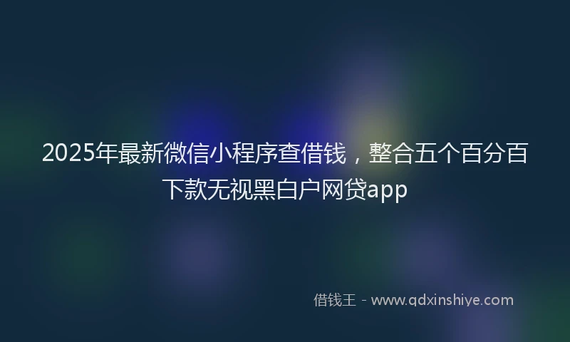 2025年最新微信小程序查借钱，整合五个百分百下款无视黑白户网贷app