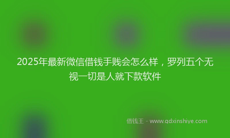 2025年最新微信借钱手贱会怎么样，罗列五个无视一切是人就下款软件