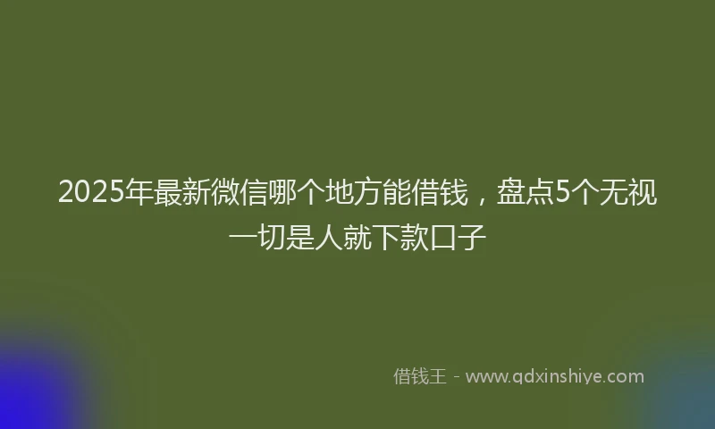 2025年最新微信哪个地方能借钱，盘点5个无视一切是人就下款口子