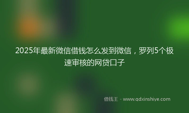 2025年最新微信借钱怎么发到微信，罗列5个极速审核的网贷口子