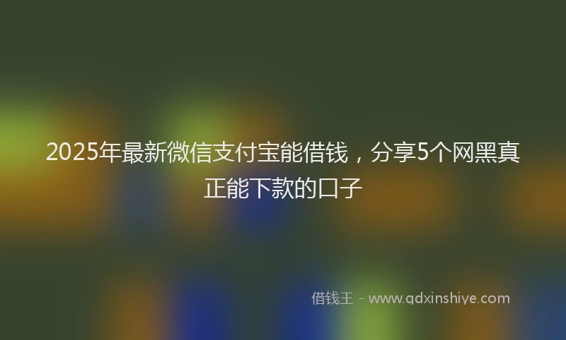 2025年最新微信支付宝能借钱，分享5个网黑真正能下款的口子