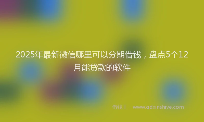 2025年最新微信哪里可以分期借钱，盘点5个12月能贷款的软件