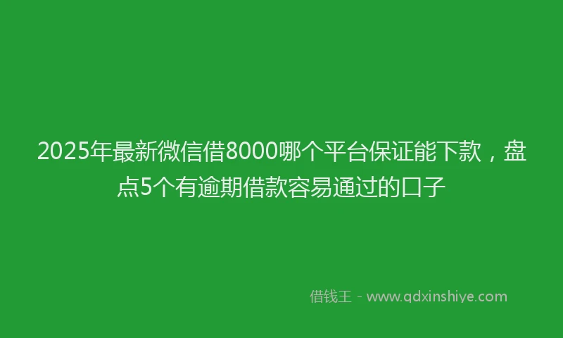 2025年最新微信借8000哪个平台保证能下款，盘点5个有逾期借款容易通过的口子
