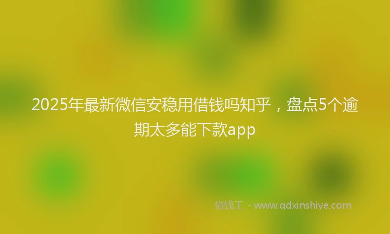 2025年最新微信安稳用借钱吗知乎，盘点5个逾期太多能下款app