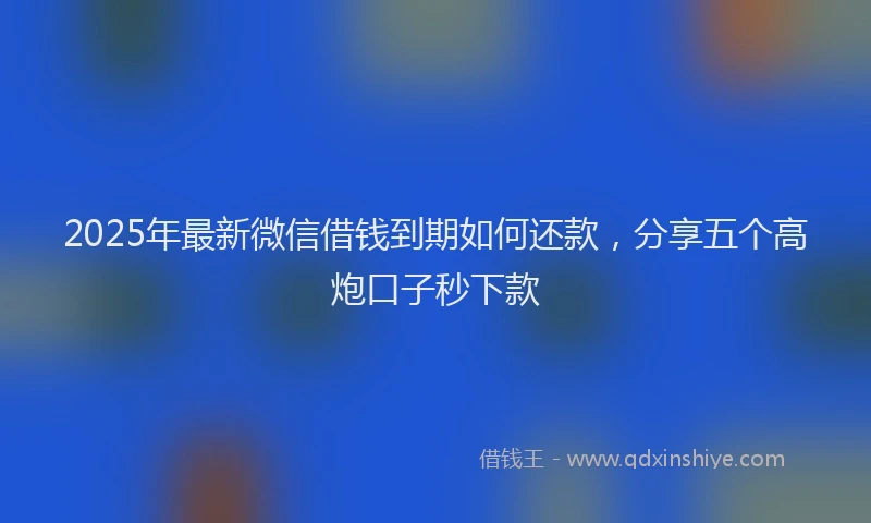 2025年最新微信借钱到期如何还款，分享五个高炮口子秒下款