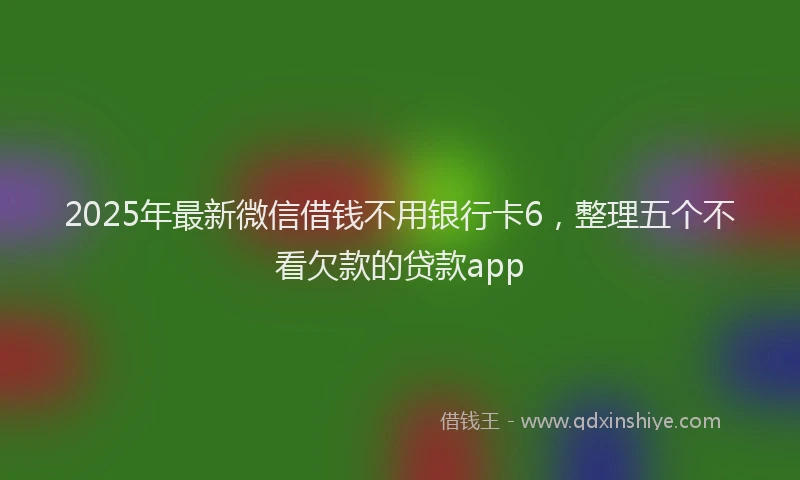 2025年最新微信借钱不用银行卡6，整理五个不看欠款的贷款app