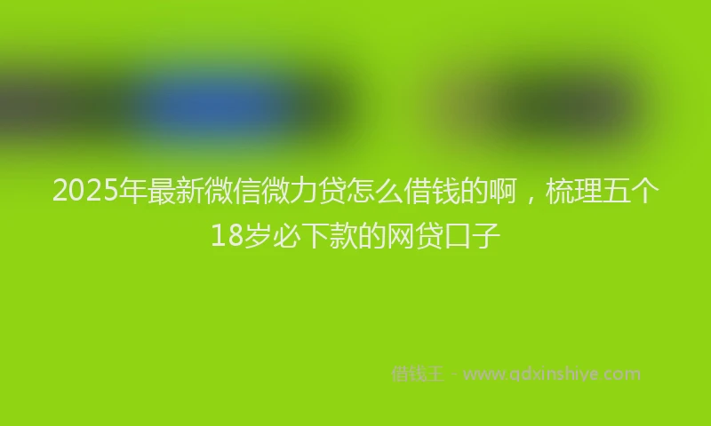 2025年最新微信微力贷怎么借钱的啊，梳理五个18岁必下款的网贷口子