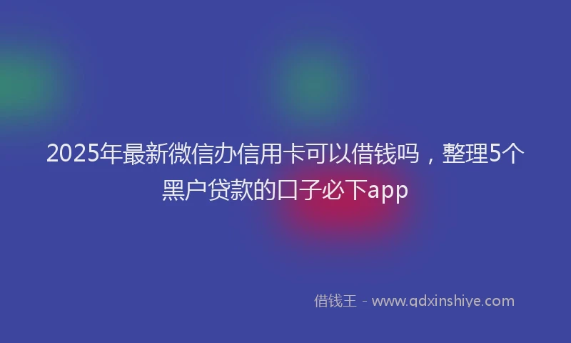 2025年最新微信办信用卡可以借钱吗，整理5个黑户贷款的口子必下app