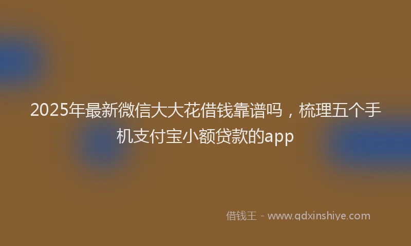 2025年最新微信大大花借钱靠谱吗，梳理五个手机支付宝小额贷款的app