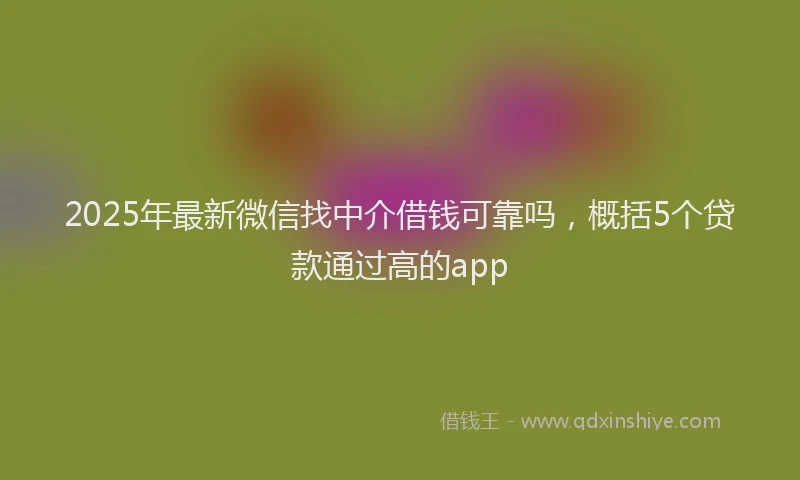 2025年最新微信找中介借钱可靠吗，概括5个贷款通过高的app