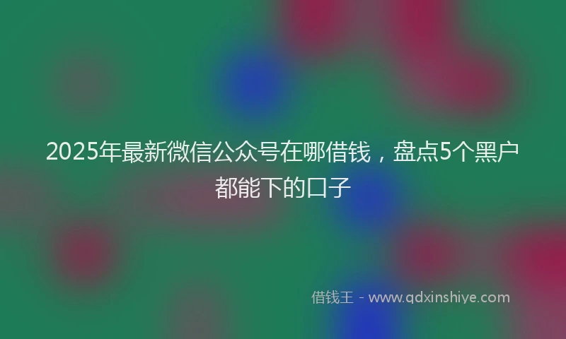 2025年最新微信公众号在哪借钱，盘点5个黑户都能下的口子