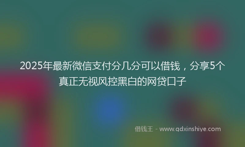 2025年最新微信支付分几分可以借钱，分享5个真正无视风控黑白的网贷口子