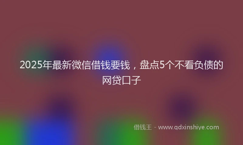 2025年最新微信借钱要钱，盘点5个不看负债的网贷口子