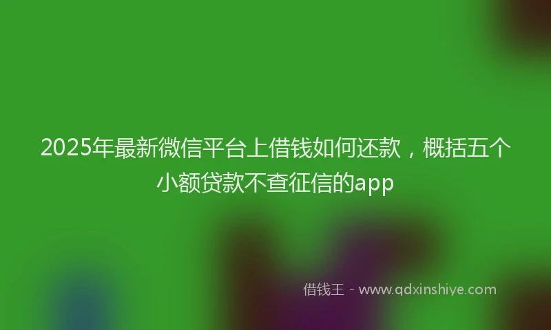2025年最新微信平台上借钱如何还款，概括五个小额贷款不查征信的app