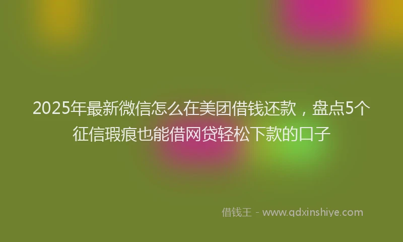 2025年最新微信怎么在美团借钱还款，盘点5个征信瑕疵也能借网贷轻松下款的口子