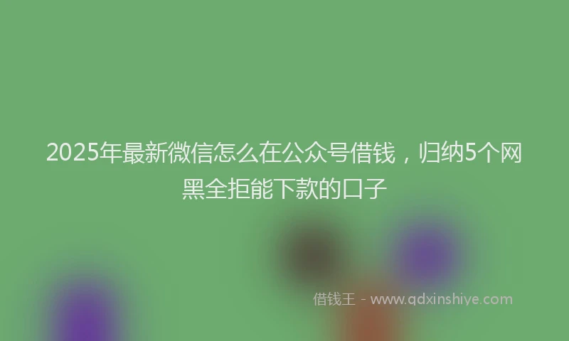 2025年最新微信怎么在公众号借钱，归纳5个网黑全拒能下款的口子