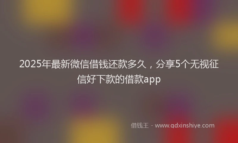 2025年最新微信借钱还款多久，分享5个无视征信好下款的借款app