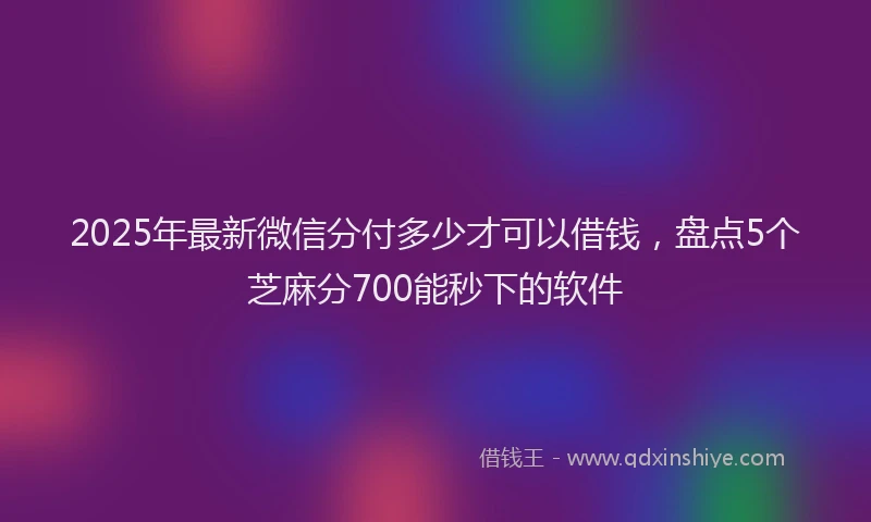 2025年最新微信分付多少才可以借钱，盘点5个芝麻分700能秒下的软件