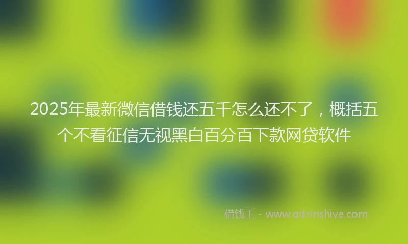 2025年最新微信借钱还五千怎么还不了，概括五个不看征信无视黑白百分百下款网贷软件