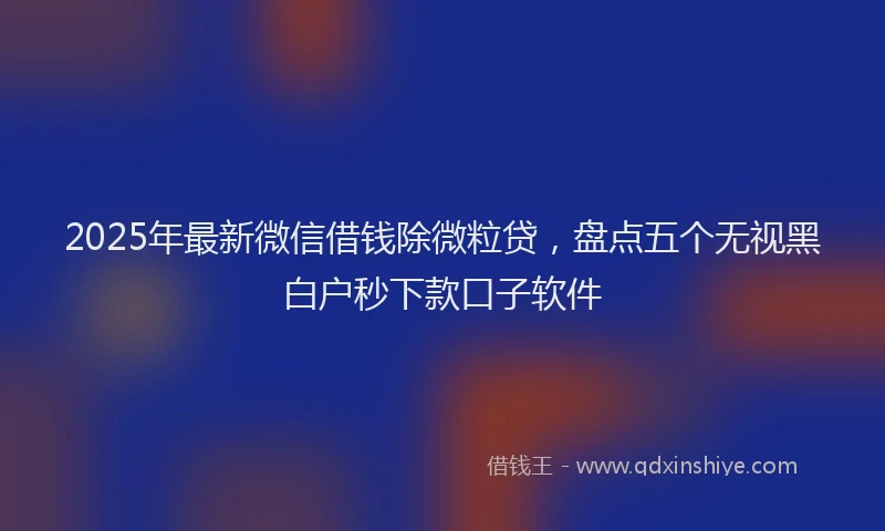 2025年最新微信借钱除微粒贷，盘点五个无视黑白户秒下款口子软件