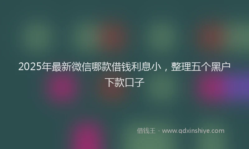 2025年最新微信哪款借钱利息小，整理五个黑户下款口子
