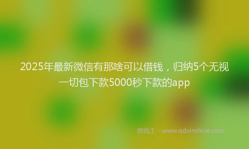 2025年最新微信有那啥可以借钱，归纳5个无视一切包下款5000秒下款的app