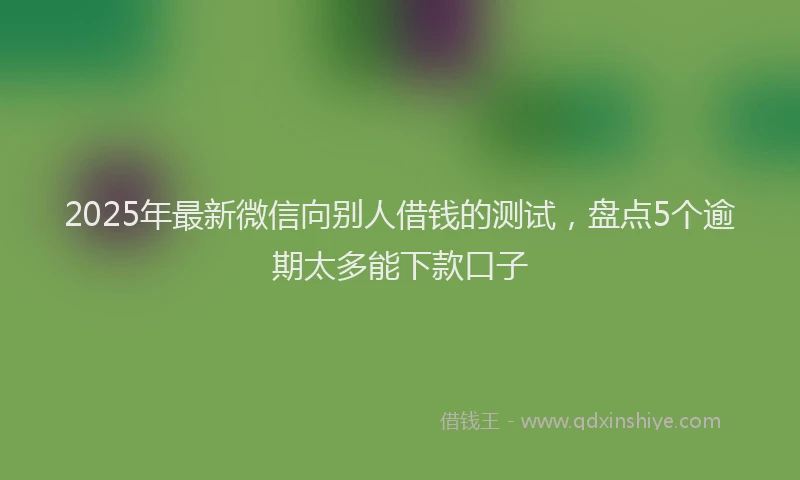2025年最新微信向别人借钱的测试，盘点5个逾期太多能下款口子