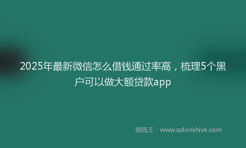 2025年最新微信怎么借钱通过率高，梳理5个黑户可以做大额贷款app