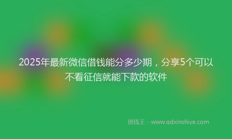 2025年最新微信借钱能分多少期，分享5个可以不看征信就能下款的软件