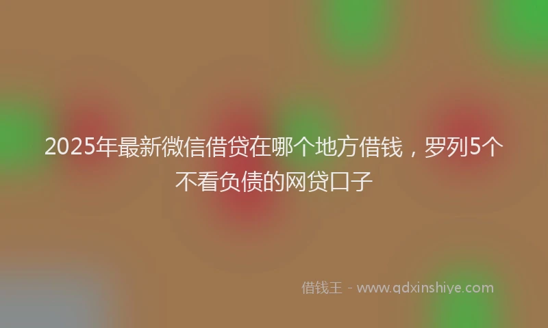 2025年最新微信借贷在哪个地方借钱，罗列5个不看负债的网贷口子