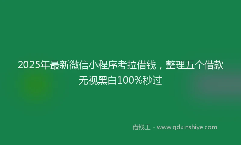 2025年最新微信小程序考拉借钱，整理五个借款无视黑白100%秒过