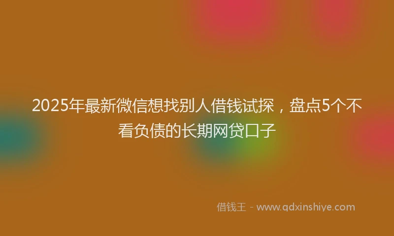 2025年最新微信想找别人借钱试探，盘点5个不看负债的长期网贷口子