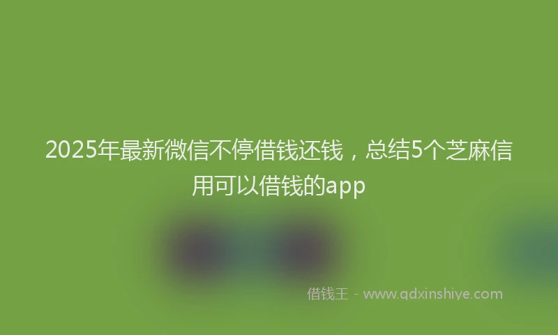 2025年最新微信不停借钱还钱，总结5个芝麻信用可以借钱的app