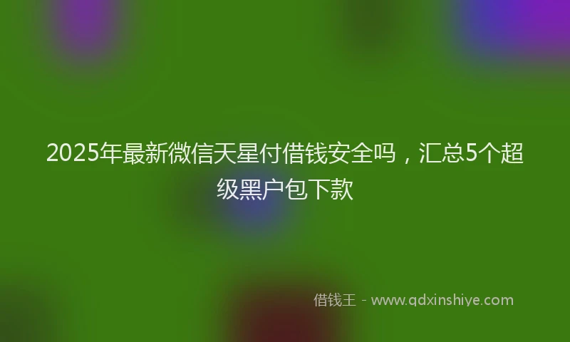 2025年最新微信天星付借钱安全吗，汇总5个超级黑户包下款