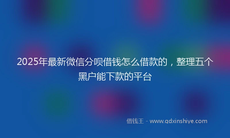 2025年最新微信分呗借钱怎么借款的，整理五个黑户能下款的平台