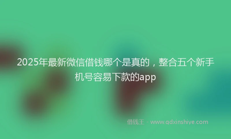 2025年最新微信借钱哪个是真的，整合五个新手机号容易下款的app