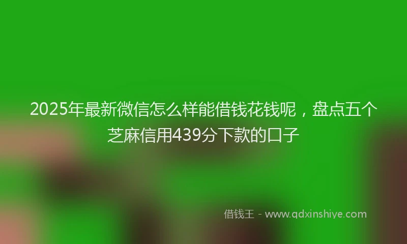 2025年最新微信怎么样能借钱花钱呢，盘点五个芝麻信用439分下款的口子