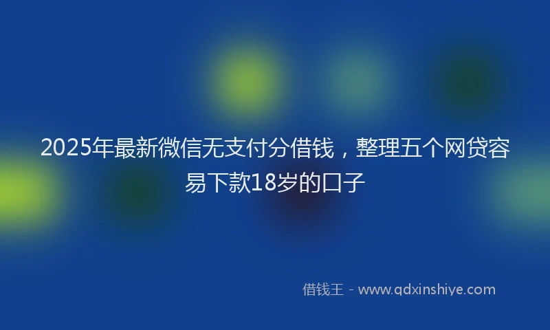 2025年最新微信无支付分借钱，整理五个网贷容易下款18岁的口子
