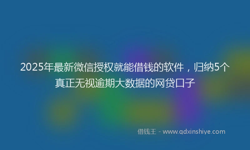 2025年最新微信授权就能借钱的软件，归纳5个真正无视逾期大数据的网贷口子