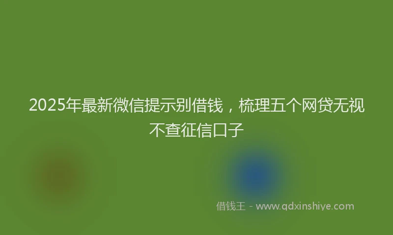 2025年最新微信提示别借钱，梳理五个网贷无视不查征信口子
