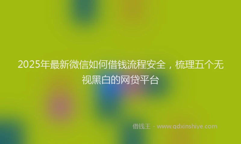 2025年最新微信如何借钱流程安全，梳理五个无视黑白的网贷平台