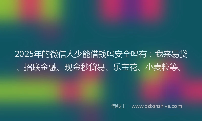 2025年的微信人少能借钱吗安全吗有：我来易贷、招联金融、现金秒贷易、乐宝花、小麦粒等。