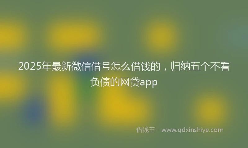 2025年最新微信借号怎么借钱的，归纳五个不看负债的网贷app
