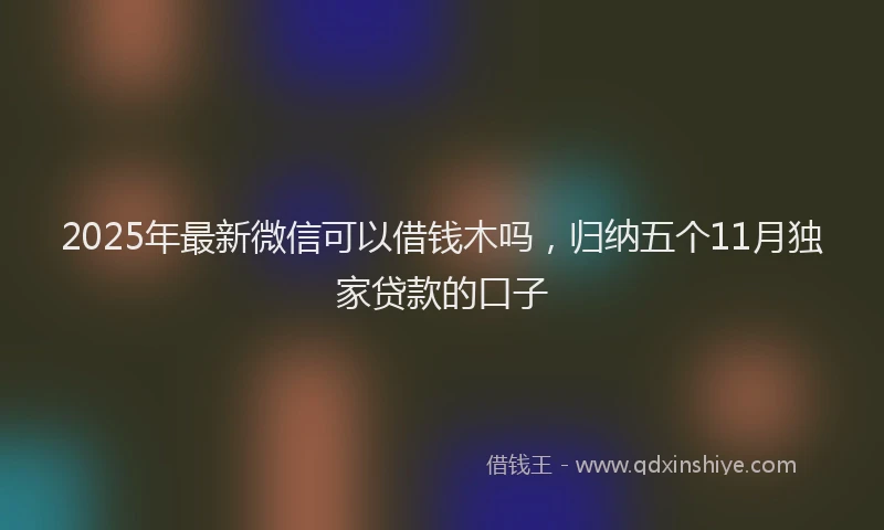 2025年最新微信可以借钱木吗，归纳五个11月独家贷款的口子