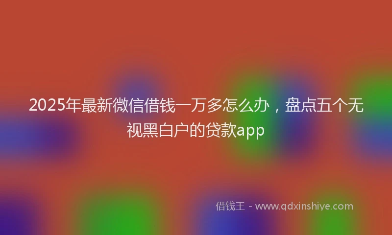 2025年最新微信借钱一万多怎么办，盘点五个无视黑白户的贷款app