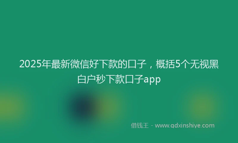 2025年最新微信好下款的口子，概括5个无视黑白户秒下款口子app