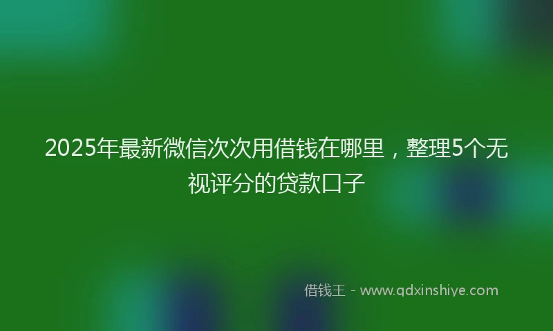 2025年最新微信次次用借钱在哪里，整理5个无视评分的贷款口子