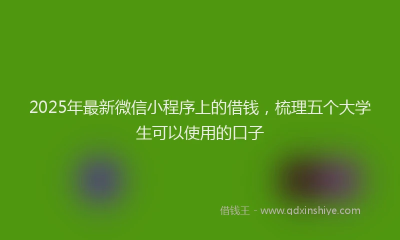 2025年最新微信小程序上的借钱，梳理五个大学生可以使用的口子